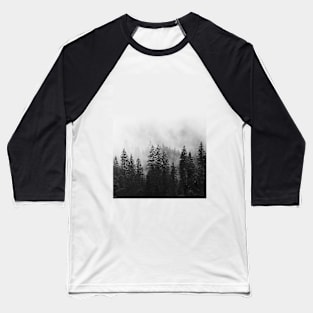 Forest, Trees, scandinavian, Black and white, Nature print Baseball T-Shirt